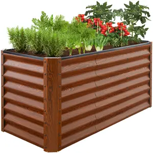 Best Choice Products 4x2x2ft Outdoor Metal Raised Garden Bed, Planter Box for Vegetables, Flowers, Herbs