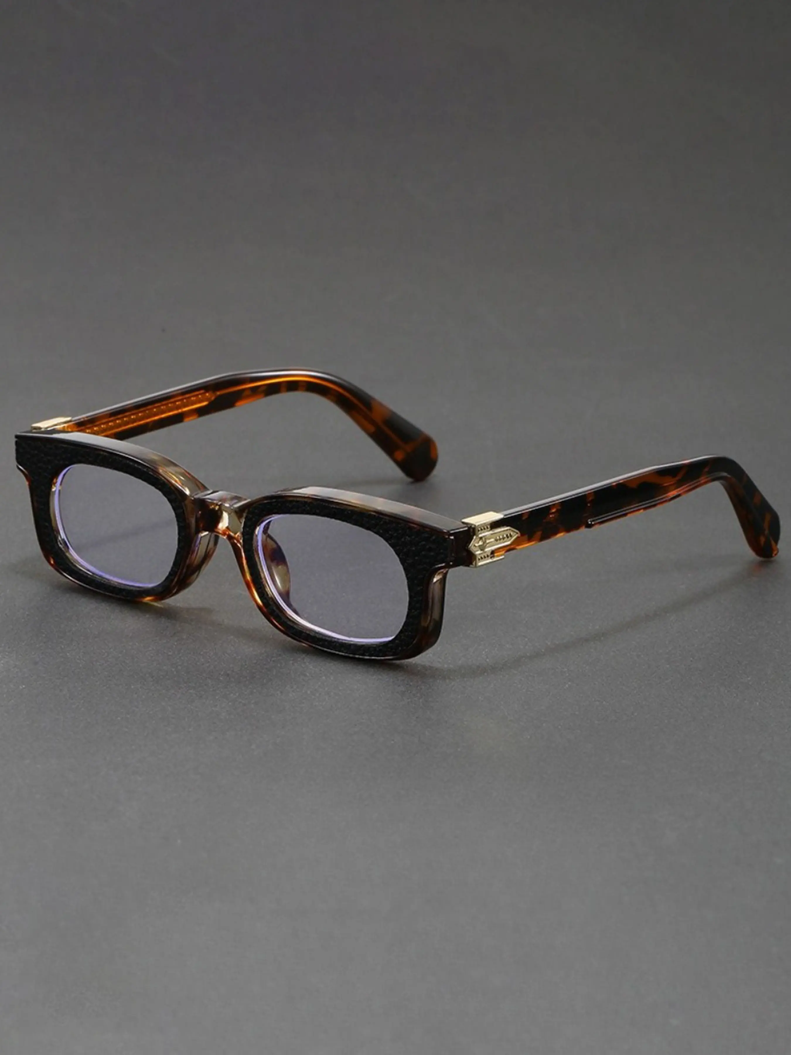 Thick Square Framed Glasses Classic Square Frame with Textured Frames and Exquisite Parts on The Temples Suitable for Office Commuting Tortoiseshell Glasses Square Frame Eyewear Square Eyeglasses Frame