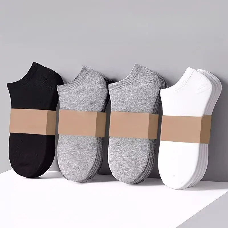 Women's Plain Beige Ankle Socks - 5/10/20 Bulk Pairs, Breathable Polyester Tube Socks, Daily Wear, 10 Pairs of Black Variant Note, Casual & Tropical Use (Womenswear Underwear)