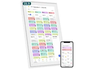 21.5 Inch Smart Digital Calendar – Electronic Chore Chart & Planner with 1920x1080P IPS Touchscreen, Weekly/Monthly Family Organizer for Wall or Desk, White 2026 New Version