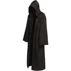 Costume Medieval Cape Cloak Adult Hooded Wizard Witch Costume Gown Robe NONE