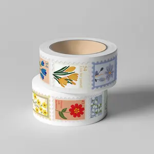 500Pcs Floral Stamp Sticker Roll, Decorative Sticker, Floral Pattern Sticker - Sealing Decals for DIY Crafts Laptop Water Bottle Notebook, Birthday Gift, Decoration Sticker