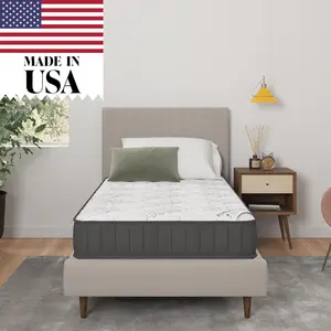 9" Twin Mattress in a Box Made in USA, Firm Mattress, Hybrid Mattress Cool Improved Airflow with Edge to Edge Pocket Coil, Bed in A Box, High comfort spine protection mattress