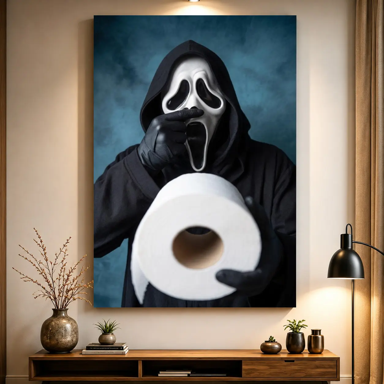 Funny Scream Bathroom Poster - Horror Movie Wall Art - Ghostface Wall Print