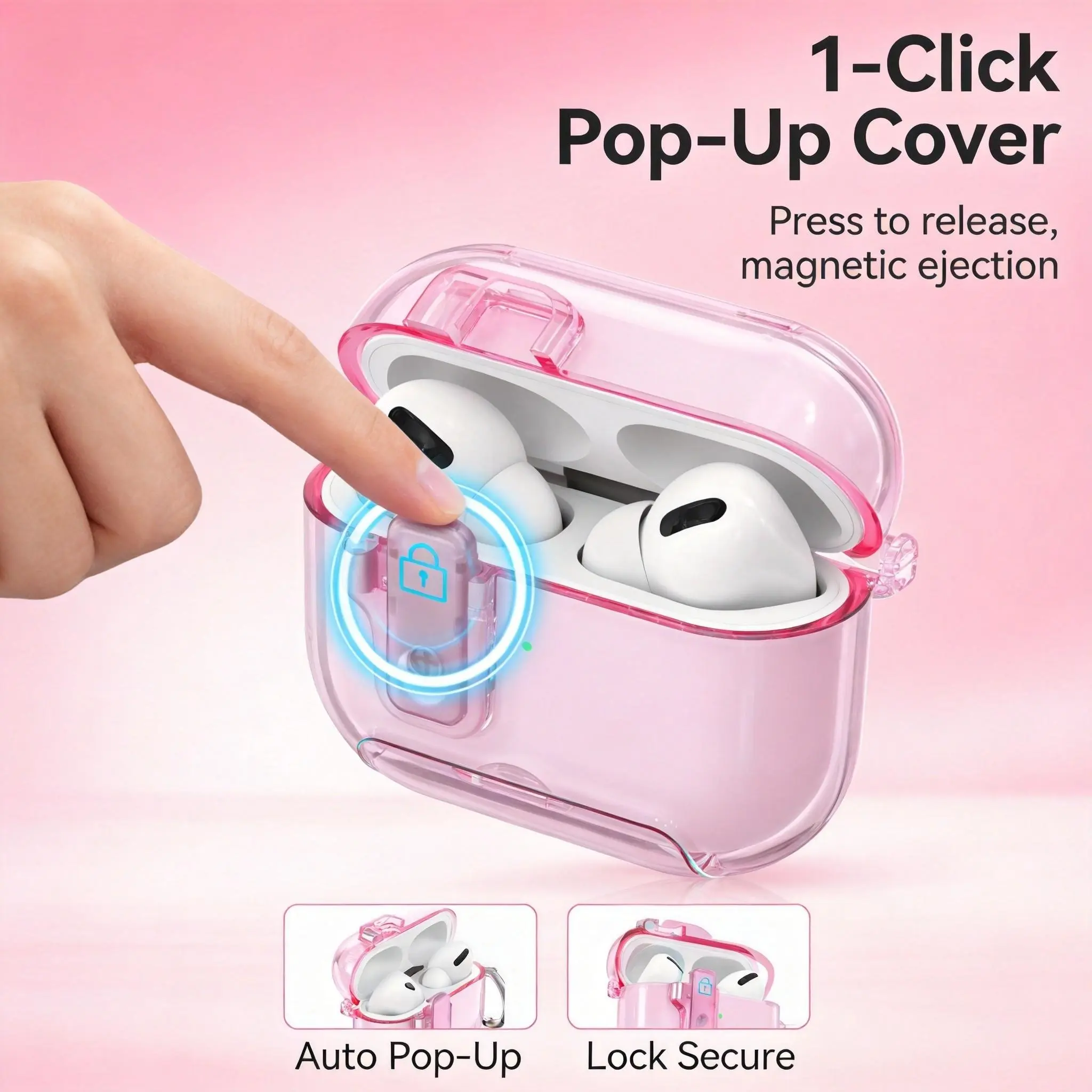 Frosted Clear AirPods Case for AirPods 4 & Pro 2 & Pro 3 - Pop-Up Cover with Phone Stand, Semi-Transparent TPU Anti-Drop Shell summerwins  airpods 4 cases airpods ,free ship,Free Ship