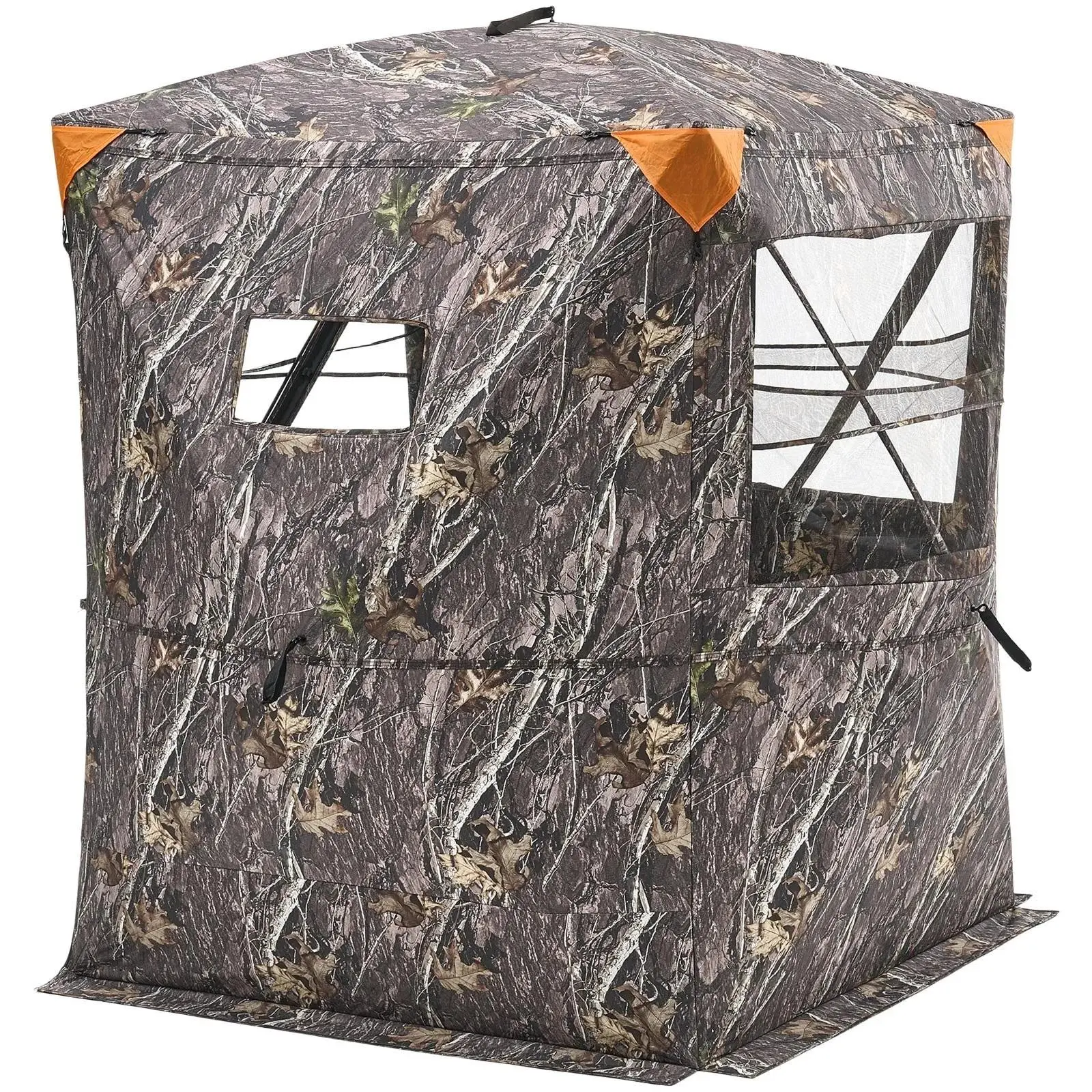 【Summerfinds】VEVOR Hunting Blind, 2-3 Person Thermal Ground Blind with Tri-Leg Chair, Carrying Bag, Silent Zippers, Durable Hunting Accessories for Concealment, Portable Setup Turkey Hunting Shelter, No, Adults