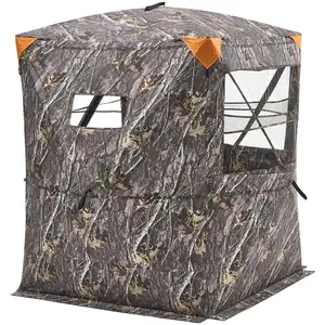 VEVOR Hunting Blind,  2-3 Person Thermal Ground Blinds with Tri-Leg Chair and Carrying Bag, Portable Camouflage Tent, Durable Concealed Shelter with Silent Zipper Door and Window, for Turkey Deer