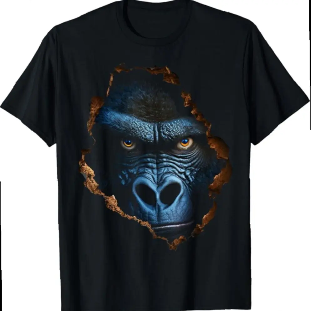 Gorilla Face Wall Animal Print Art Animal Lover Gorilla T-shirt