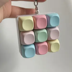 Mechanical Switch Tester Keychain, Finger Press Stress Relief Toy, LED Light Up Fidget Button Keyring
