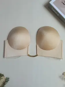 Women's U-Shaped Backless Shaping Wireless Bra Strapless Chest Support Medium, Suitable for Party Dresses & Wedding Gowns, Comfortable Invisible Design, Elegant