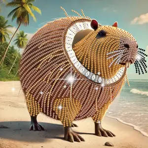 Diamond Halloween Painting Kits for Adults, DIY Coconut Groundhog Designs Diamond Art Special Shape Diamond Partial Mosaic Craft Kits, Home Wall Painting Decor Fantastic Art Gift（11.8*11.8in）