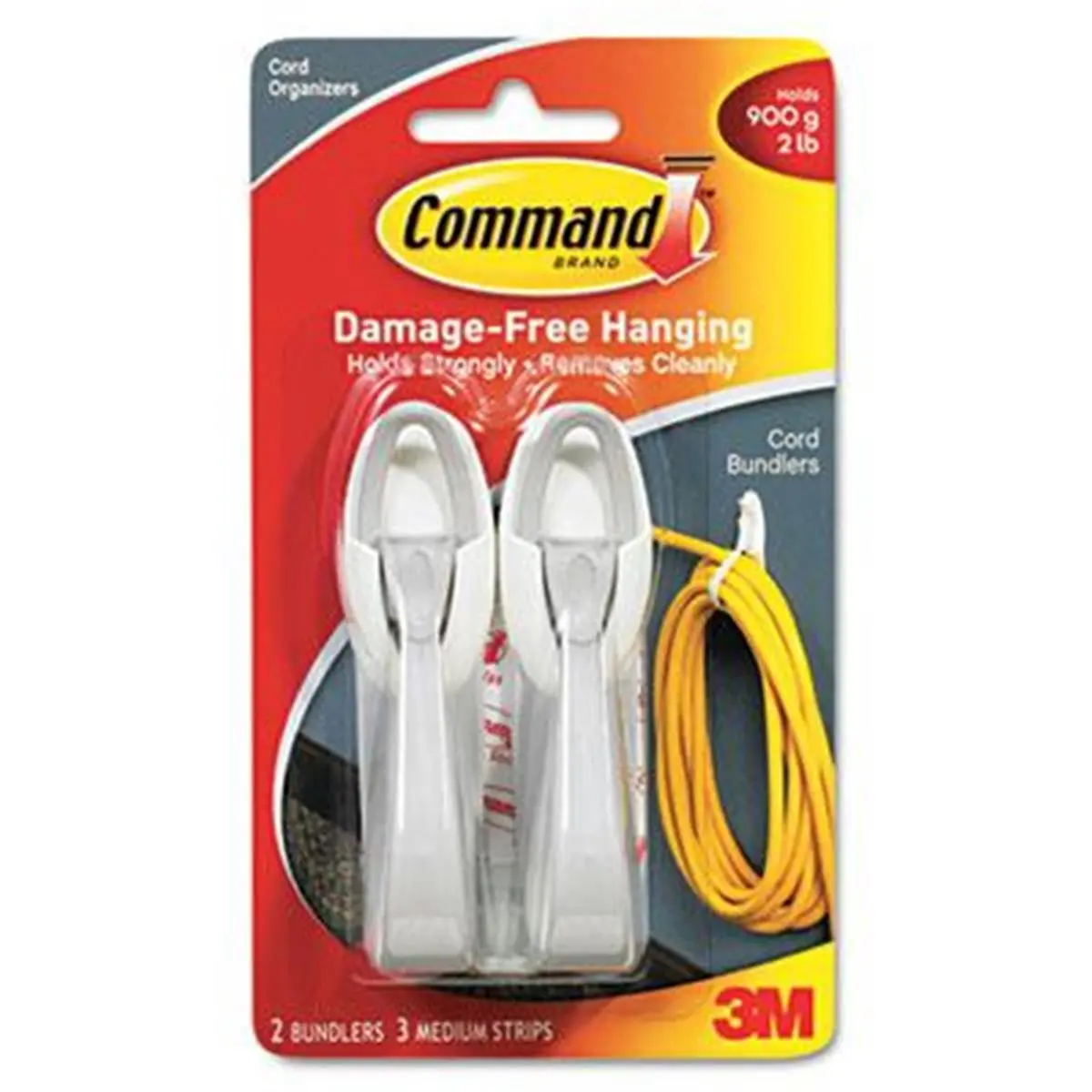 212 MAIN Damage-Free Command Adhesive Strap Cable Organizer for Motorcycle Brake System Wire Bundling, 1 1/4" Diameter, Holds Up to 3 lbs, Office Desk Accessories, Work Organizer for Home Offices & Entertainment Areas