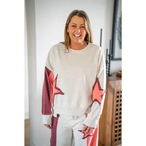 Colorblock Star Patch Sweatshirt – Mineral Washed Magic