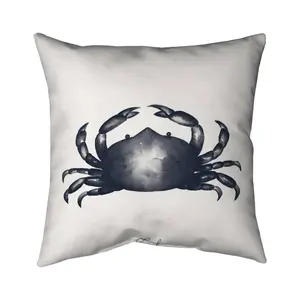 Begin Home Decor 5541-1616-AN478-1 16 x 16 in. Blue Crab Marine Pillow - Aquatic Animal Bathroom Decor