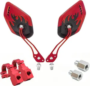 Mirrors for Electric Bikes - 2 Pack Mirrycle  Mirrors, Handlebar Rearview Mirror, Bicycle Mirrors for Handlebars - Enhance Safety and Visibility on Your Electric (red)