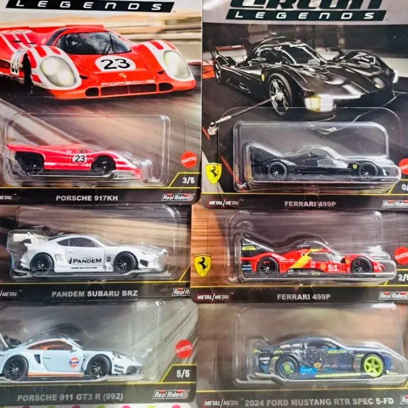 Hot Wheels Premium Car Culture 2025 Circuit Full Set - Includes Legends Black Ferrari 499P Chase Toy, Unisex Collectible for Hobbyists