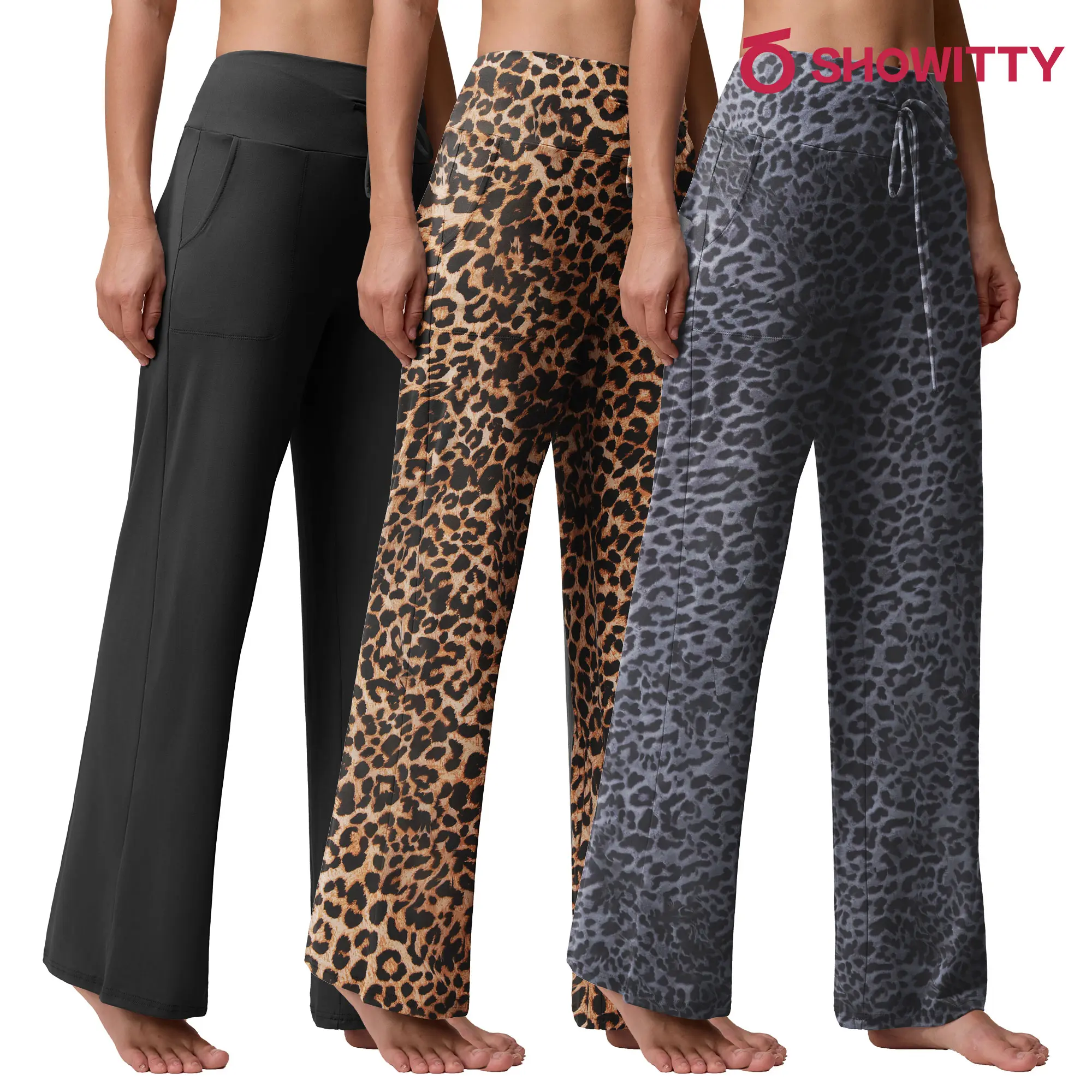 Black/ Leopard/ Dark Grey Leopard (2 pockets)