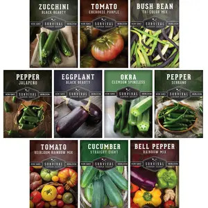 Survival Garden Seeds Summer Vegetable Collection - 10 Hot Weather Vegetables for Easy Growing & Reliable Harvest