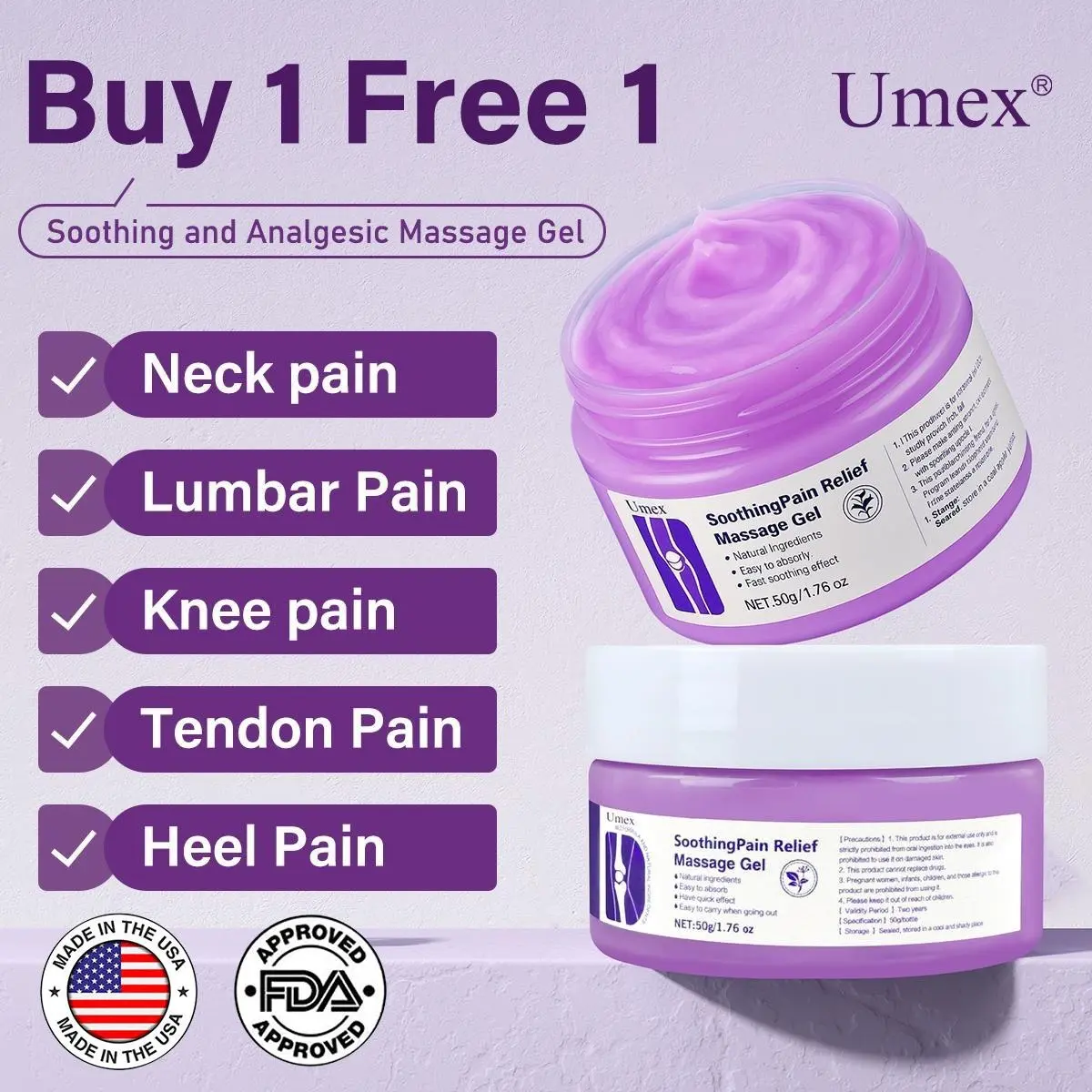 【Buy 1 Get 1 Free】Umex1 High-Performance Joint & Bone Gel | Supports Back, Neck, Feet, and Hands | Relieves Pain & Offers Moisturizing, Hydrating, and Restorative Care Deep Collagen Overnight Hydrogel Masks muscle discomfort summerwins