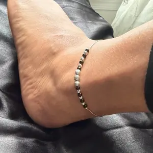Women's Bead Anklets - Trendy Jewelry, Fashion Accessory, Geometric Shape Design, Metal Coating, Versatile Single-Wear Everyday Piece