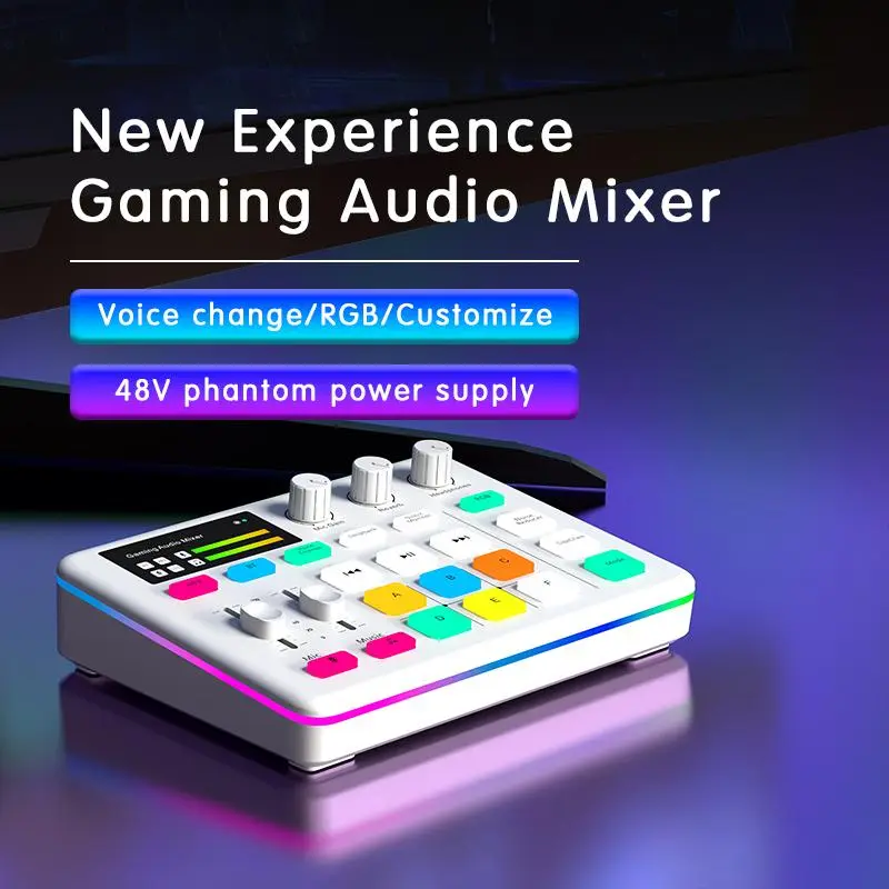 Audio Mixer, Computer Audio Mixer, Audio Interface Soundboard with Pro-preamp, Voice Changer & DJ Mixer Effects, Live Sound Card, Studio Mixer for Streaming, Podcasting, Gaming, Smartphone Compact
