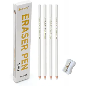 Set of erasers for pencils, white erasers for drawing, fine detail art eraser and sharpener, pen eraser for kids artists, office teacher supplies for sketching charcoal drawings (10 pcs)