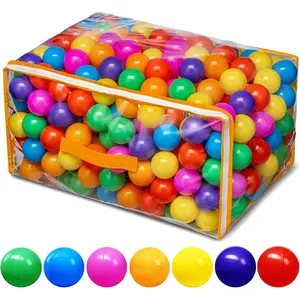 Ball Pit Balls for Baby and Toddler Phthalate Free BPA Free Crush Proof Plastic - Multicolored Pit Balls in Reusable Play Toys for Kids with Storage Bag