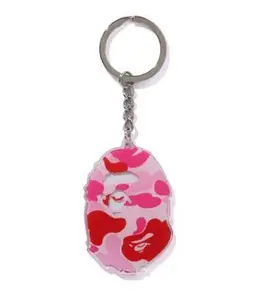 Bape Ape Head Acrylic Keychain ABC Pink Camo