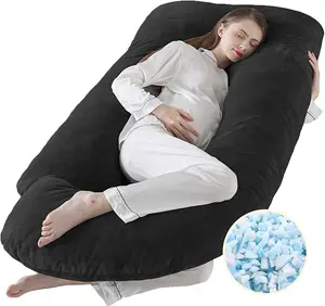 Pregnancy Pillows for Sleeping J Shaped Full Body Maternity Pillow for Adults with Memory Foam Filling Support for Back, Legs, Belly, HIPS