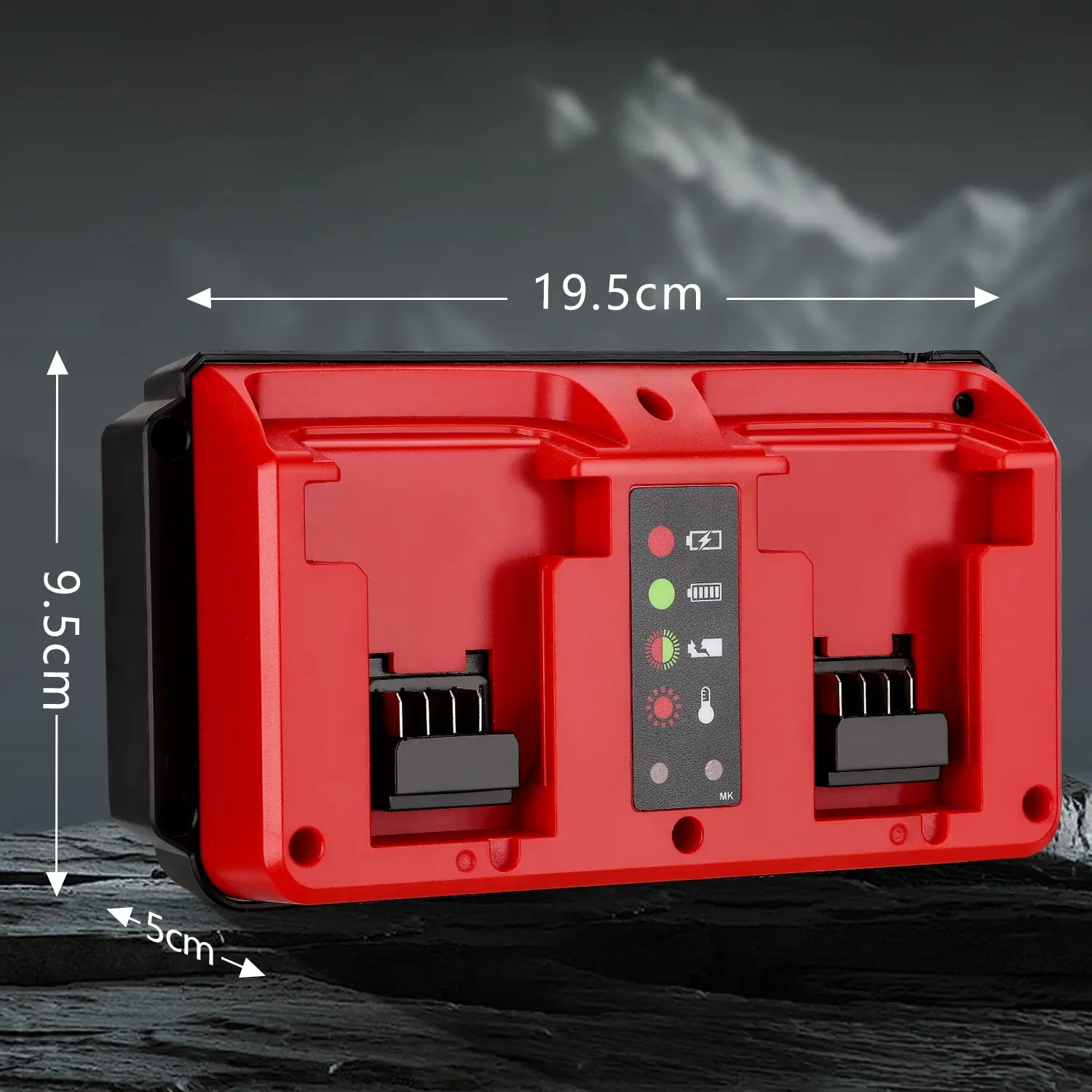 Beytvyow 18v Battery Dual Charger Station, 2 Ports for Milwaukee M18, Mini Multi-Voltage Charger, 100–240 V, Outdoor Fun Replacement Pack