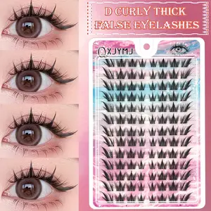 104 Cluster Anime False Eyelashes, Makeup, C Curl Natural Lightweight Design, Reusable for Beginners, 10-13mm Length Lash Set