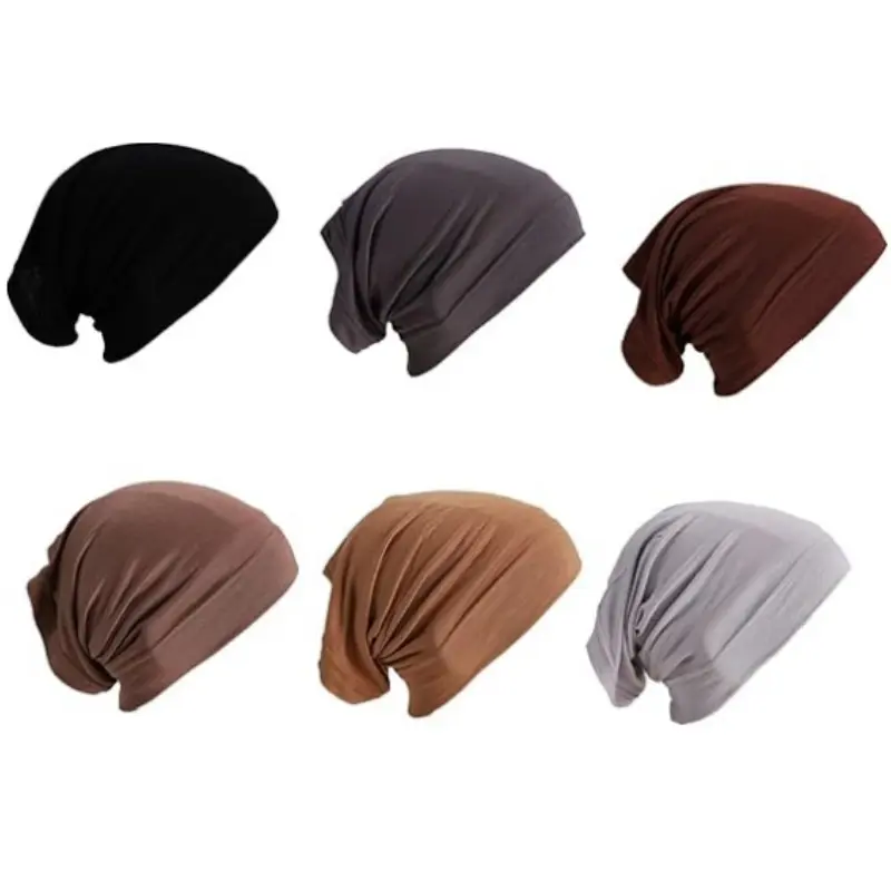 6 Pieces Inner Hijab Cap for Women Islam Muslim Turban Under Scarf Undercap Soft Jersey Bonnet Tube Cap