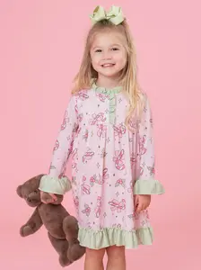 Candy Cane Snuggle Ruffled Nightgown