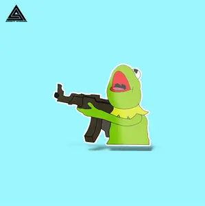 Angry Kermit Sticker || vinyl sticker, water bottle sticker, tumbler stickers, laptop decals, waterproof sticker, funny, frog, sticker, Decor Decorative
