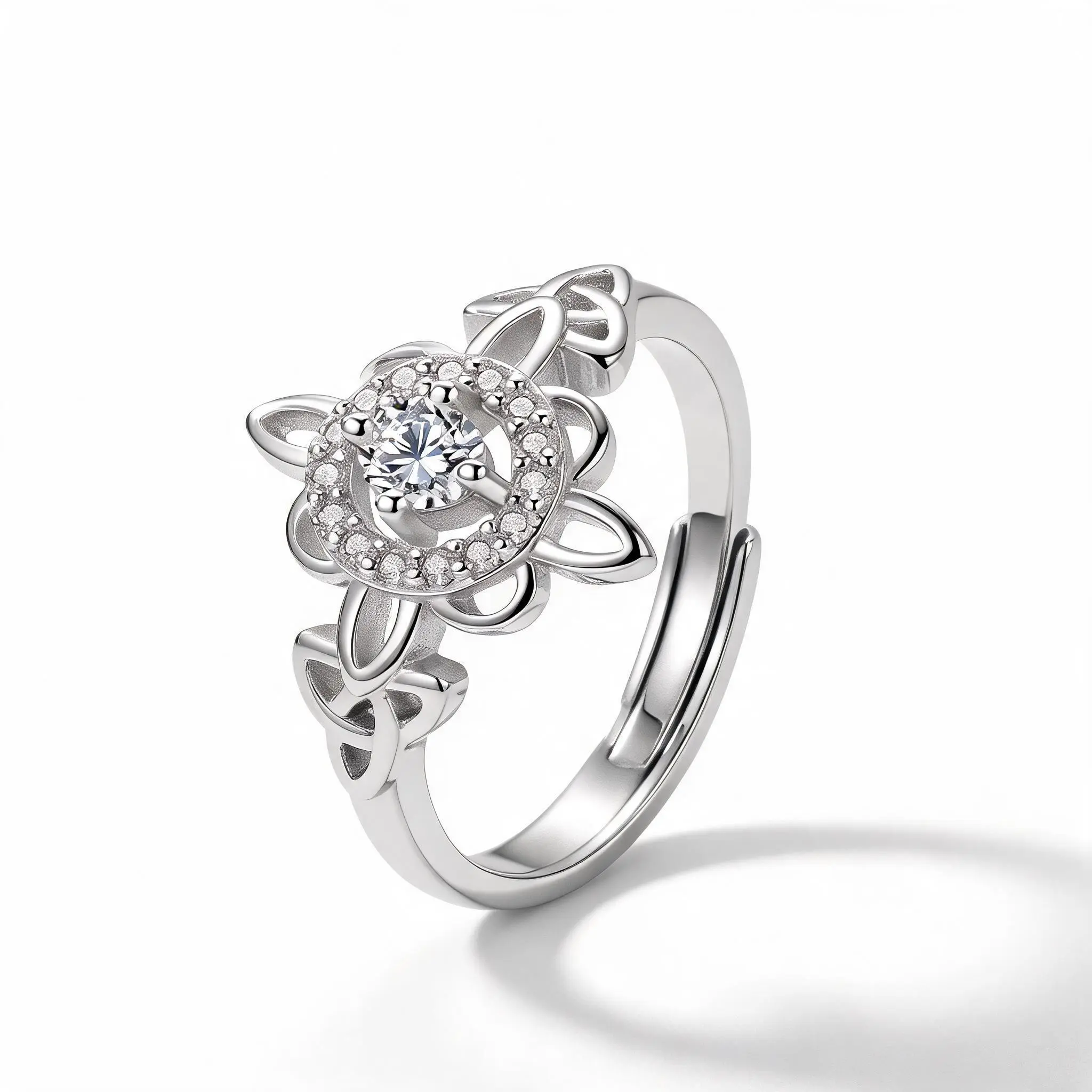 Virelyn Hecate Celtic Witch's Knot Cut Zirconia Ring - Elegant Fashion Jewelry, Vintage Everyday Wear Gift for Women, Elegant Fashion Rings