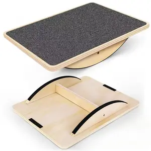 Adult balance board, wooden wobble board, non-slip design, suitable for physical therapy and core strength training, an ideal balance board for standing desks, with ankle support