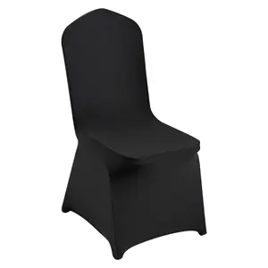 VEVOR 30PCS Black Stretch Spandex Folding Chair Covers, Universal Fitted Removable Washable Dining Chair Protector, Elastic Furniture Protector for Wedding, Banquet