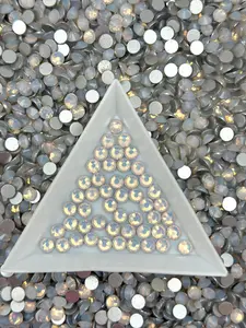 Opal Collection Flat Back Round Glass Rhinestones | Multiple Colors & Sizes (SS10-SS20)