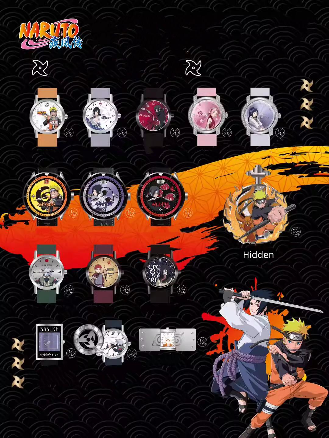 MINISO Naruto Shippuden "Bonds of Shinobi" Mystery Watch Blind Box,Cute Collectible Anime Watch ,Retro Stylish Cute Design  Trendy Watch,Cartoon Gift for Fans Kids Students Adults,Holiday Gift Birthday Gift,Single Box/Whole Set