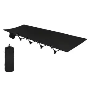 Outdoor Folding Bed, Military Tent Bed, Compact Camping Bed, Side Pocket Design, Portable for Hiking, Backpacking, Travel