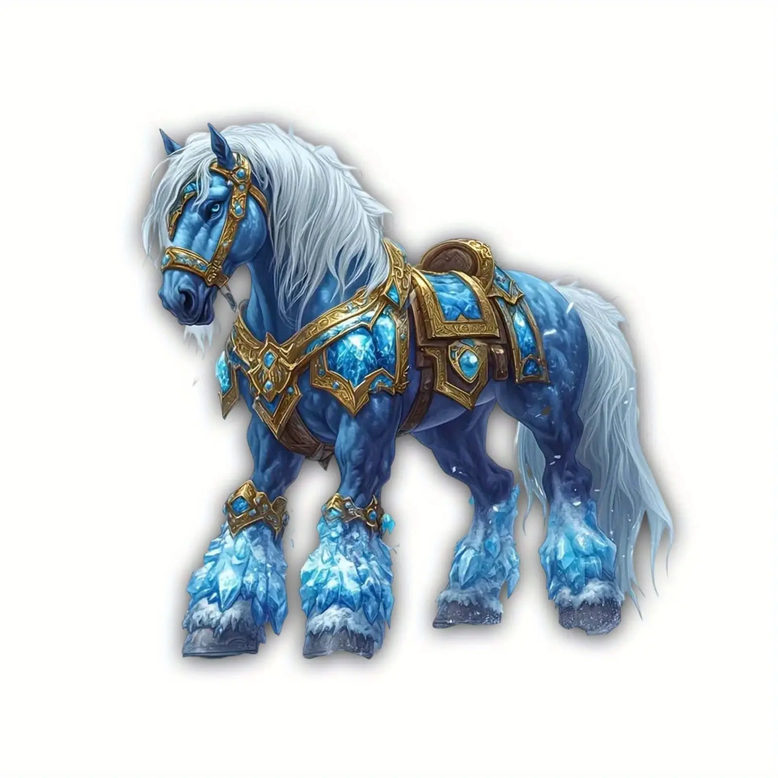Horse Stickers - Fresh Blue and Gold, Waterproof Vinyl, Self Adhesive Decorative for Cars, Laptops, Water Bottles, Motorcycles, Windows, Walls, Cups, and Bumpers | Durable, Fun Stickers with "Hope" Design