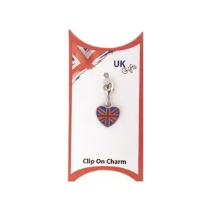 Union Jack Heart Clip Charm