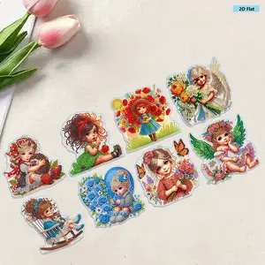 8 Pcs 5D Diamond Painting Sticker Kit Cartoon Diamond Mosaic Sticker Diamond Art Painting Sticker Kits for Beginners Adults DIY Crafts
