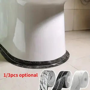 1/3 roll, 5 meters, self-adhesive waterproof sealing tape - marble pattern, PVC material, sandproof and durable, suitable for bathtubs, sinks, and toilets, Flexi Seal, Seal Protector