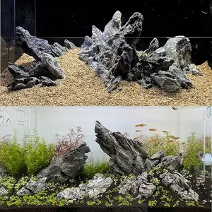 KINGRUI Natural Seiryu Rock Stone, Dragon Stone, Suitable for Aquarium Landscaping Models and Fish Tank Decoration, Reptile and Amphibian enclosures - 11 lbs.