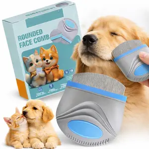 PET Facial Grooming Comb，Stainless Steel Tear Stain Remover，Gentle Round-Head Grooming Tool，Stress-free Tear Stain Remover for Dogs & Cats, Cat Grooming Kit，Lightweight & Portable Pet Grooming Brush