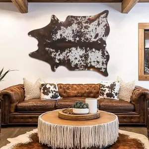 Cow Print Area Rug - Non-Slip Faux Cowhide Rug for Living Room, Bedroom, Western Decor Wall