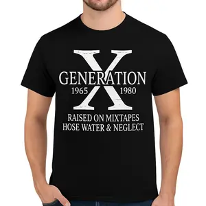 Retro Casual Short Sleeve Cotton T-Shirt for Gen X Raised on Mixtapes Hose Water and Neglect