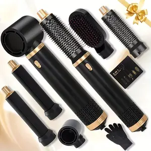 Multifunctional 5-In-1 Hair Styler, Automatic Curl/dry System, Curling Wand, Fast Drying, Suitable for All Hair Types, Ceramic Coated, Salon Professional Blow Dryer, Applicable Voltage 100V-120v, US Plug