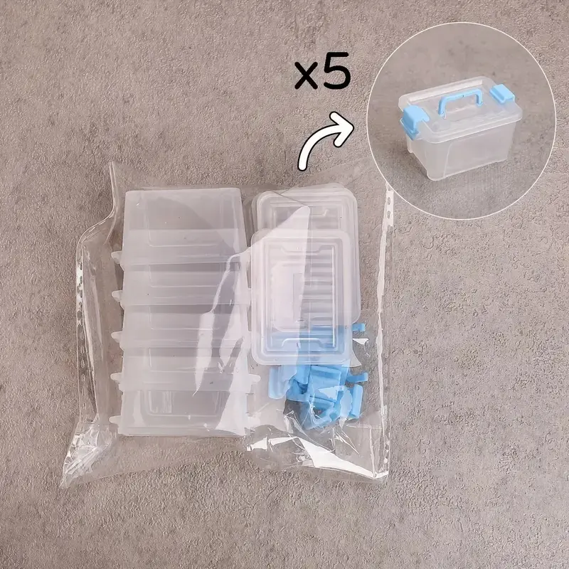 5 Mini Luggage Style Storage Boxes, Transparent Small Object Organizer, Clear Plastic Boxes, DIY Miniature Scene Decor, Durable Material, Perfect Gift Idea, Decorative, Durable Plastic Organizers, Clear Storage Bins
